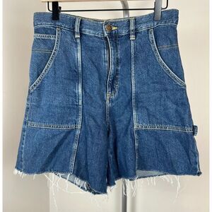 LEE Vintage Modern 28 Dungaree Denim High Rise Carpenter Shorts Cut Off Skater